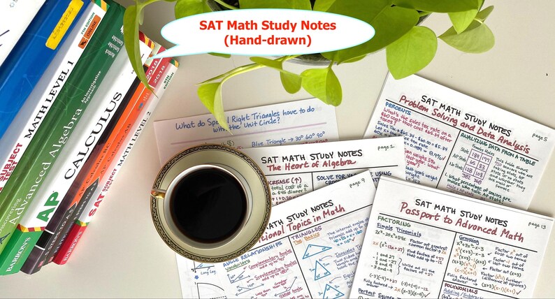 Hand-drawn Math Study Notes for the SAT! - Etsy