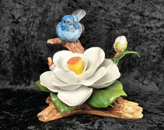 Vintage 1987 Porcelain Indigo Bunting Figurine by Andrea by Sadek 7914