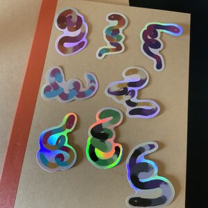 original - holographic pride worm stickers