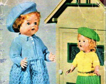 Doll Clothes Knitting Pattern Book, Instant Download PDF, 16 to 18 Inch Doll, Knitting Dolls Patterns