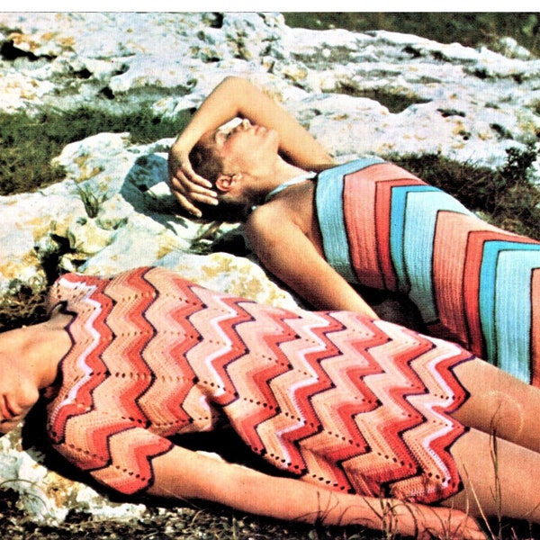 Womens Crochet Pattern, Summer dress, Size 34 Inch Bust, 4 ply Yarn or Wool, Instant Download pdf, Chevron patterned dresses