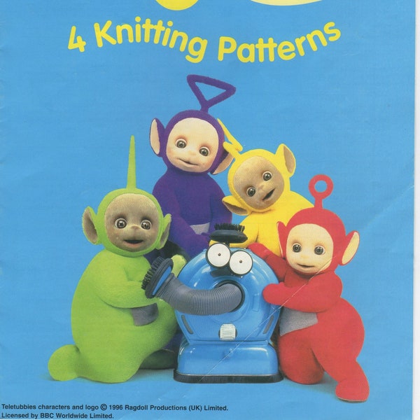 Teletubbies Jumper Knitting Pattern, Size 22 to 40 Inch Chest, Double Knitting Yarn or Wool, Instant Download pdf