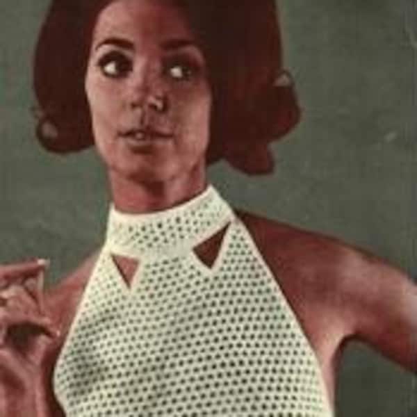 Womens Crochet Dress Pattern, Instant Download PDF, 34 to 36 Inch Bust, No 8 Knitting Cotton