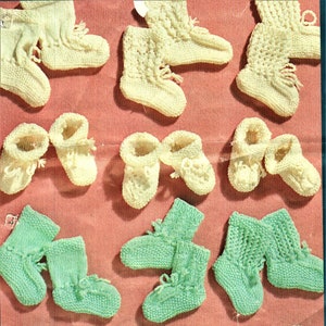 Baby Knitting Pattern, Baby Bootees, 3 ply Yarn or Wool, Instant Download pdf