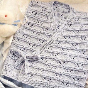 Baby Vest Knitting Pattern, Instant Download pdf, Size 12 - 14, and 16 - 18 Inch Chest, 4 Ply Cotton, babies Vest Knitting
