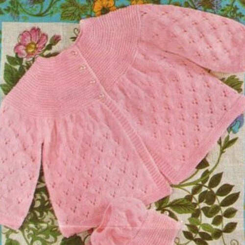 Nearly Free Baby Knitting Pattern Matinee Coat Size 10 to 16 Etsy