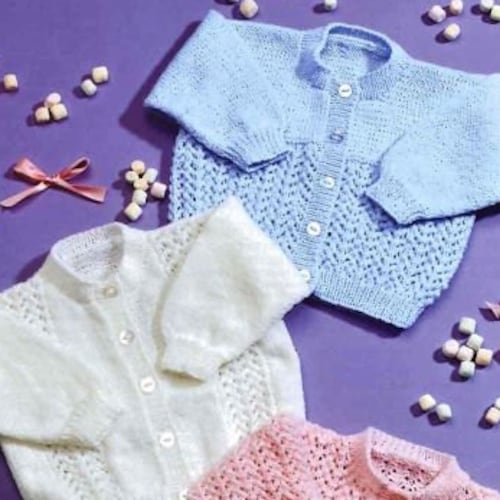 Nearly Free Baby Knitting Pattern Size 16 to 22 Inch Chest Etsy