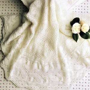 Breipatroon baby, ronde omslagdoek, pdf direct downloaden, 3-laags wol, breipatroon babysjaal, diameter 62 inch