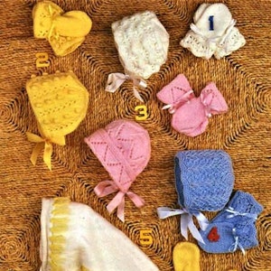 Baby Hats and Mittens Knitting Pattern, Instant Download PDF, Size 1 to 18 months, Double Knitting Yarn or Wool, Babies Hat