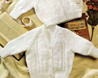 Baby and Kids Knitting Pattern, Cardigan, Size 18 to 24 Inch Chest, Double Knitting Yarn or Wool, Instant Download pdf