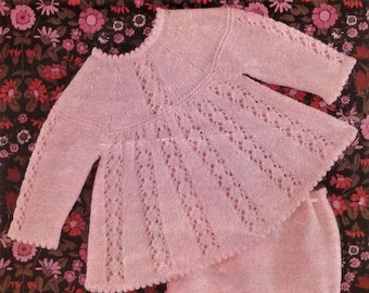 Baby Knitting Pattern, Angel Top and Knickers, Size 17 to 20 Inch Chest, Double Knitting Yarn or Wool, Instant Download pdf