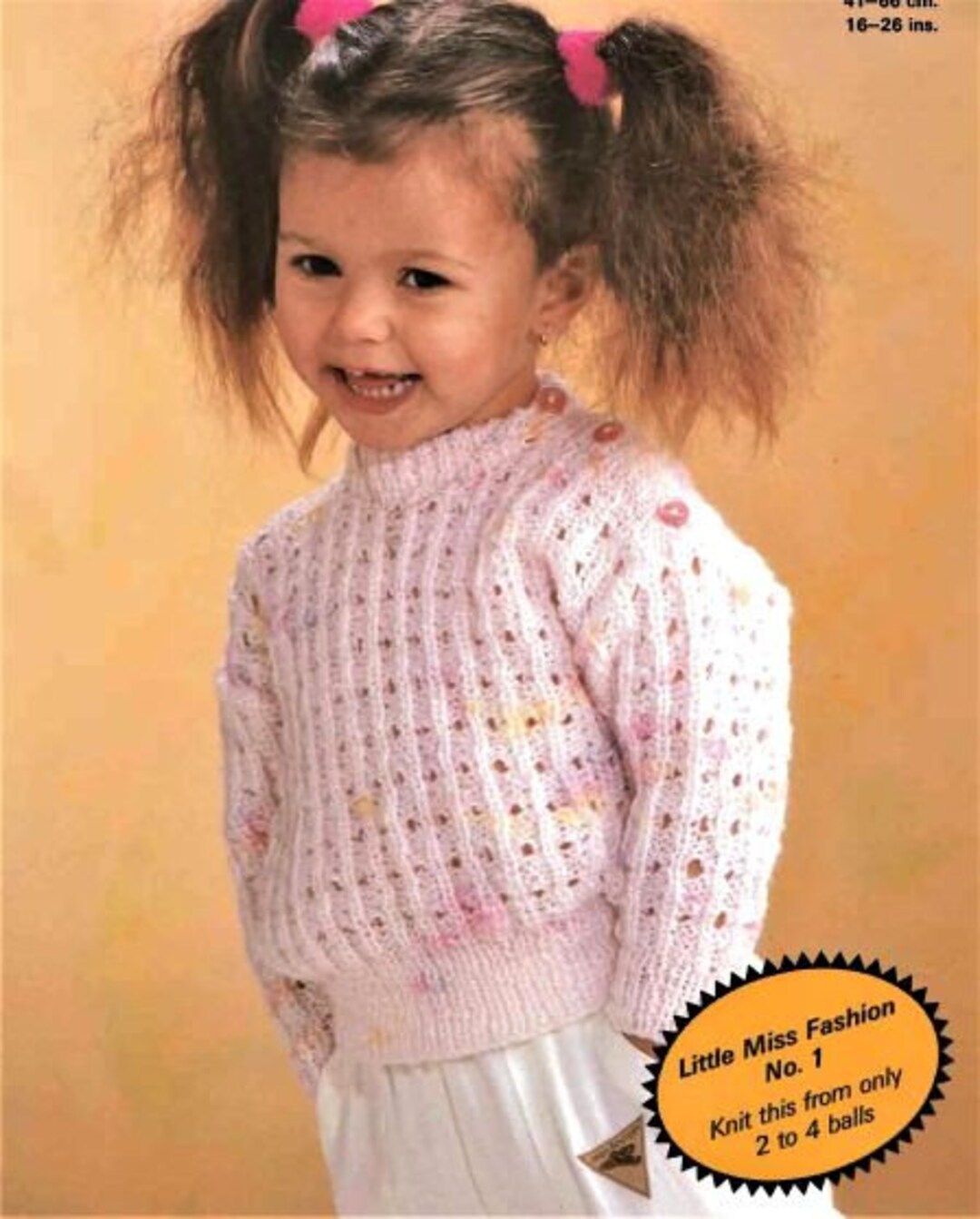 Baby and Childs Knitting Pattern, Lace Jumper, Size 16 to 26 Inch Chest