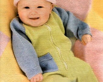Modèle de tricot pour bébé, sac de couchage, bonnet, couverture, taille 18, 19 et 20 pouces, fil à tricoter double ou laine, téléchargement immédiat PDF