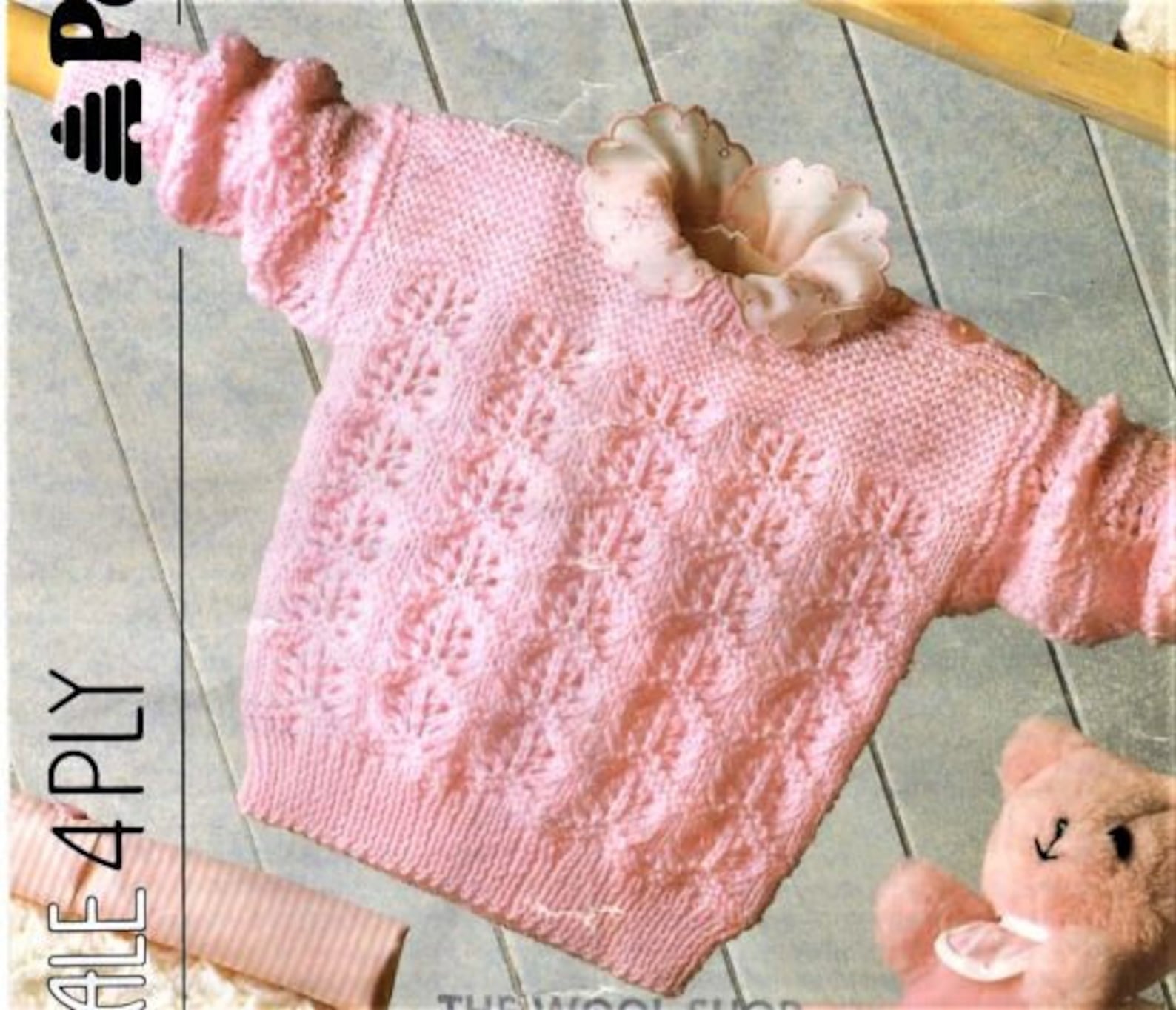 Nearly Free Girls Pink Jumper Knitting Pattern Size 16 to 24 Etsy