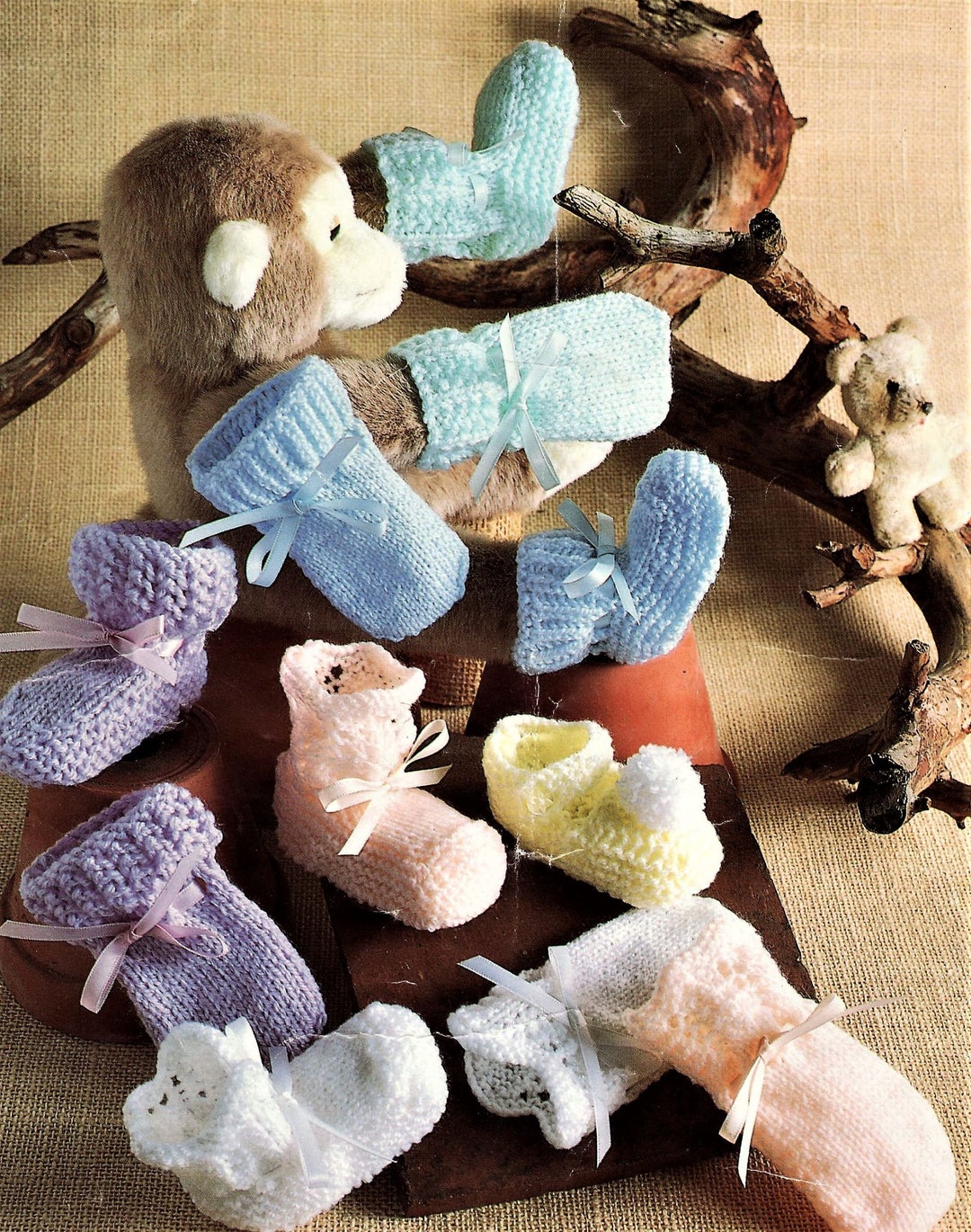 Baby Bootees Knitting Pattern, Instant Download Pdf, Birth to 12 Months ...