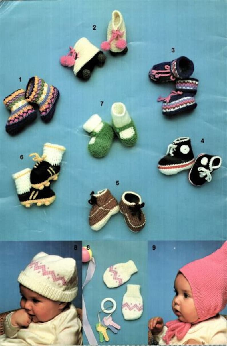 Nearly Free Baby Knitting and Crochet Pattern Book Bootees Etsy