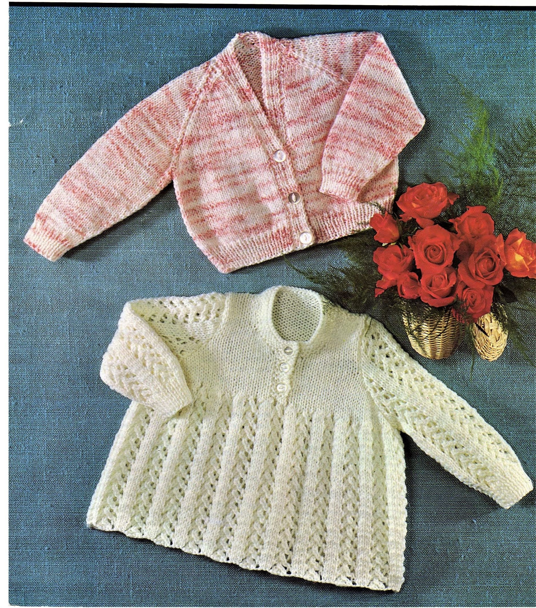 Nearly Free Baby Knitting Pattern Angel Top and Cardigan Etsy UK