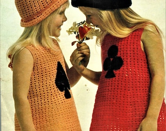 Girls Crochet Pattern, Crochet Dress, Size 22 to 26 Inch Chest, 4 ply, Instant Download pdf