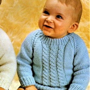 Nearly Free Baby Knitting Pattern, Jumpers or Sweaters, Size 18 to 22 ...