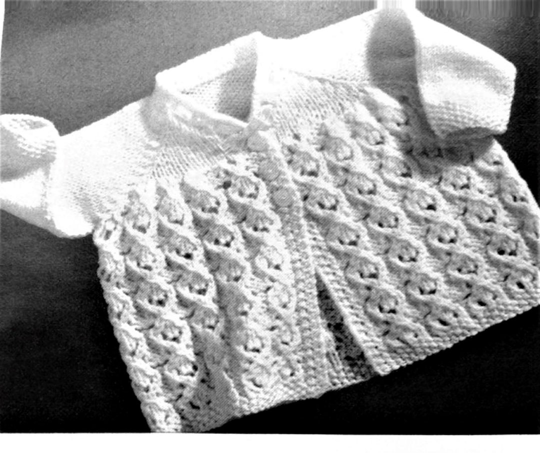 Nearly Free Baby Knitting Pattern Vintage Matinee Jacket Etsy