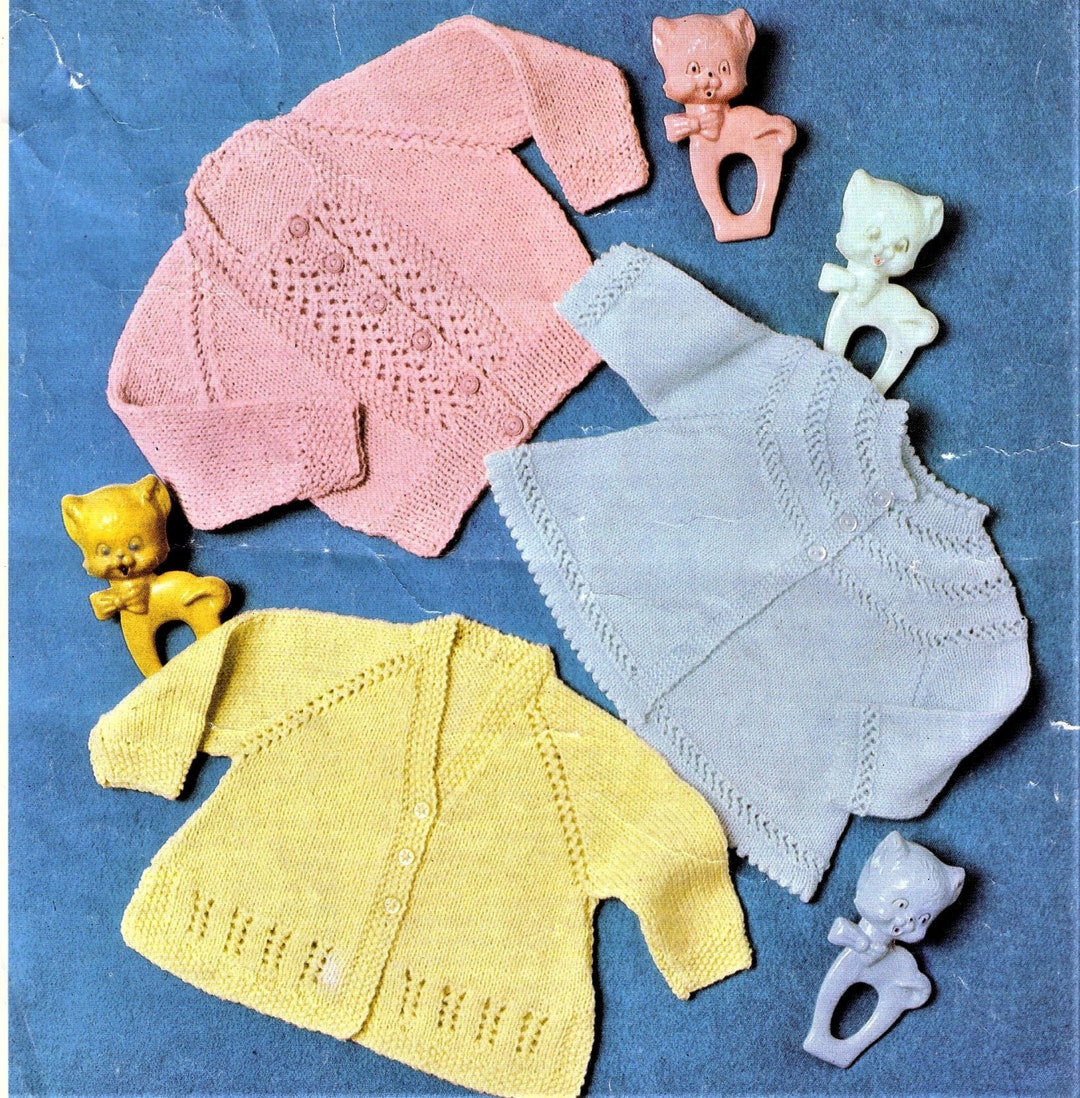 Nearly Free Baby Knitting Pattern Coat and Cardigan Size 17 Etsy