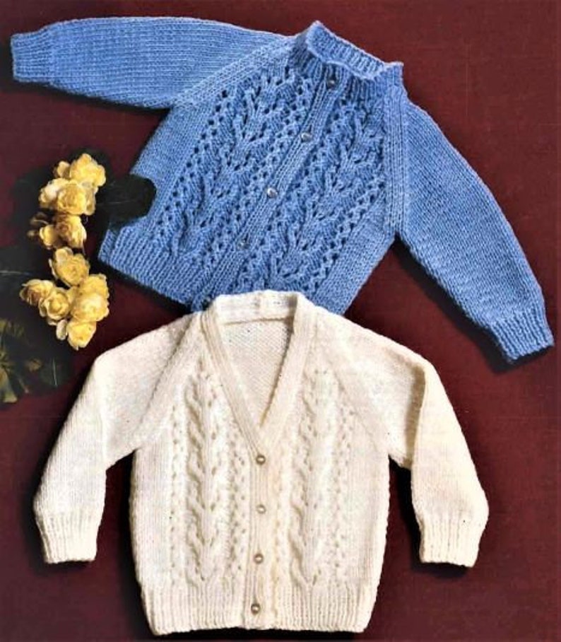 baby round neck cardigan knitting pattern