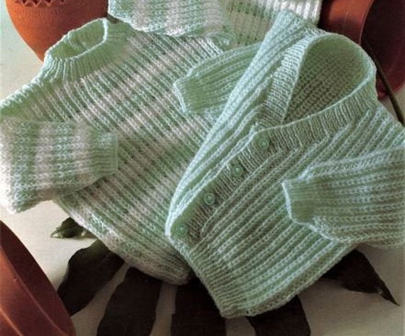 Baby Knitting Pattern Striped Jumper 