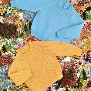 Baby Knitting Pattern, Jumper, Size 19 to 21 Inch Chest, Double Knitting Yarn or Wool, Instant Download pdf