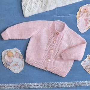 Baby Knitting Pattern, Matinee Jacket, Size 18 to 20 Inch Chest, Double Knitting Yarn or Wool, Instant Download pdf image 3