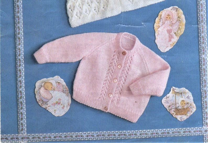 Baby Knitting Pattern, Matinee Jacket, Size 18 to 20 Inch Chest, Double Knitting Yarn or Wool, Instant Download pdf image 3