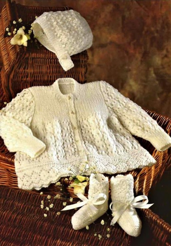 Matinee jacket deals knitting pattern