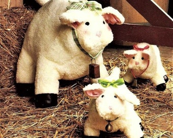 Sheep and Lamb Soft Toy Sewing Pattern, Sheep approx. 20 inches, Lamb Approx. 10 inches, Instant Download pdf, Chart included
