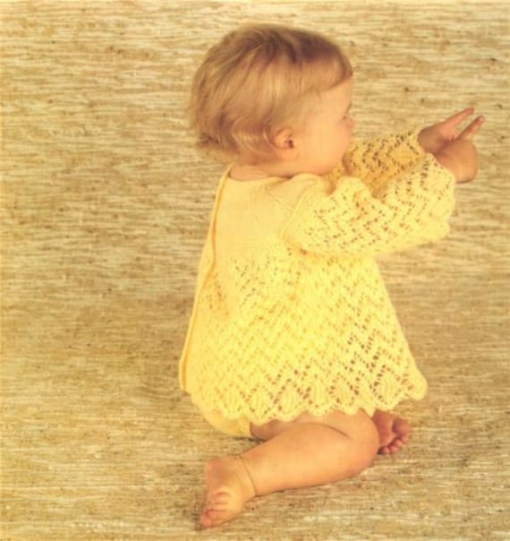 Instant Download pdf 3 Ply Yarn or Wool Angel Tops Size 18 to 19 Inch Chest Nearly Free Baby Knitting and Crochet Pattern