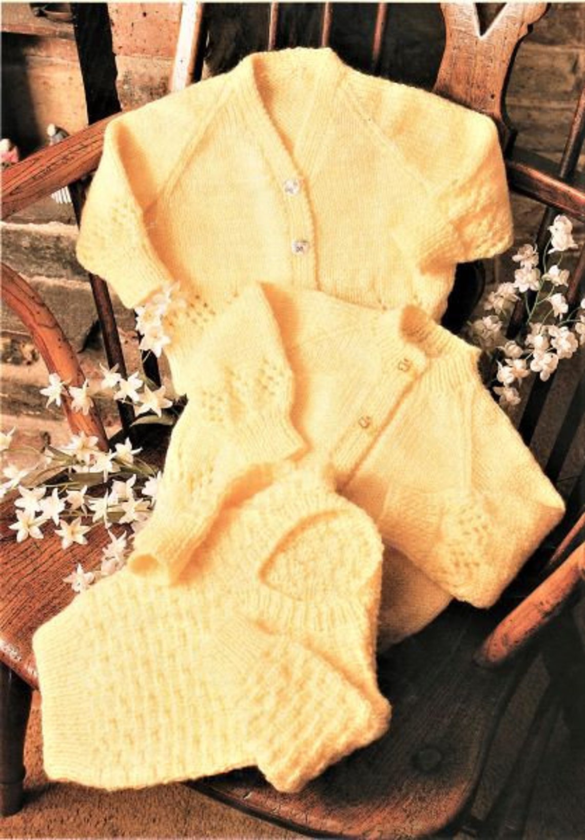 Nearly Free Baby Knitting Pattern Cardigan and Jumper Size Etsy