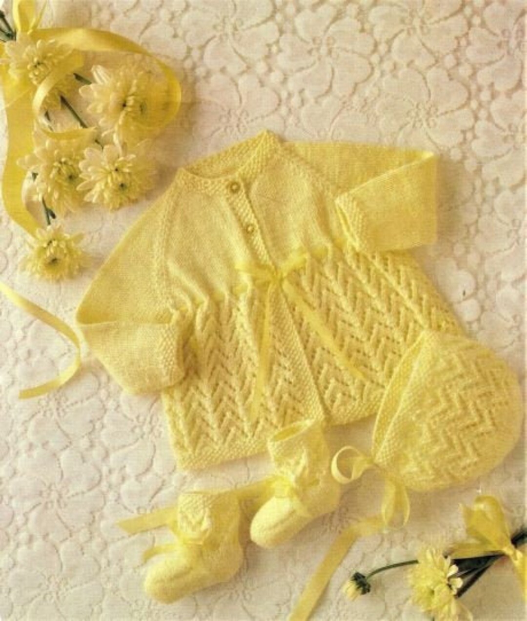 Nearly Free Baby Knitting Pattern, Matinee, Bootees, Instant