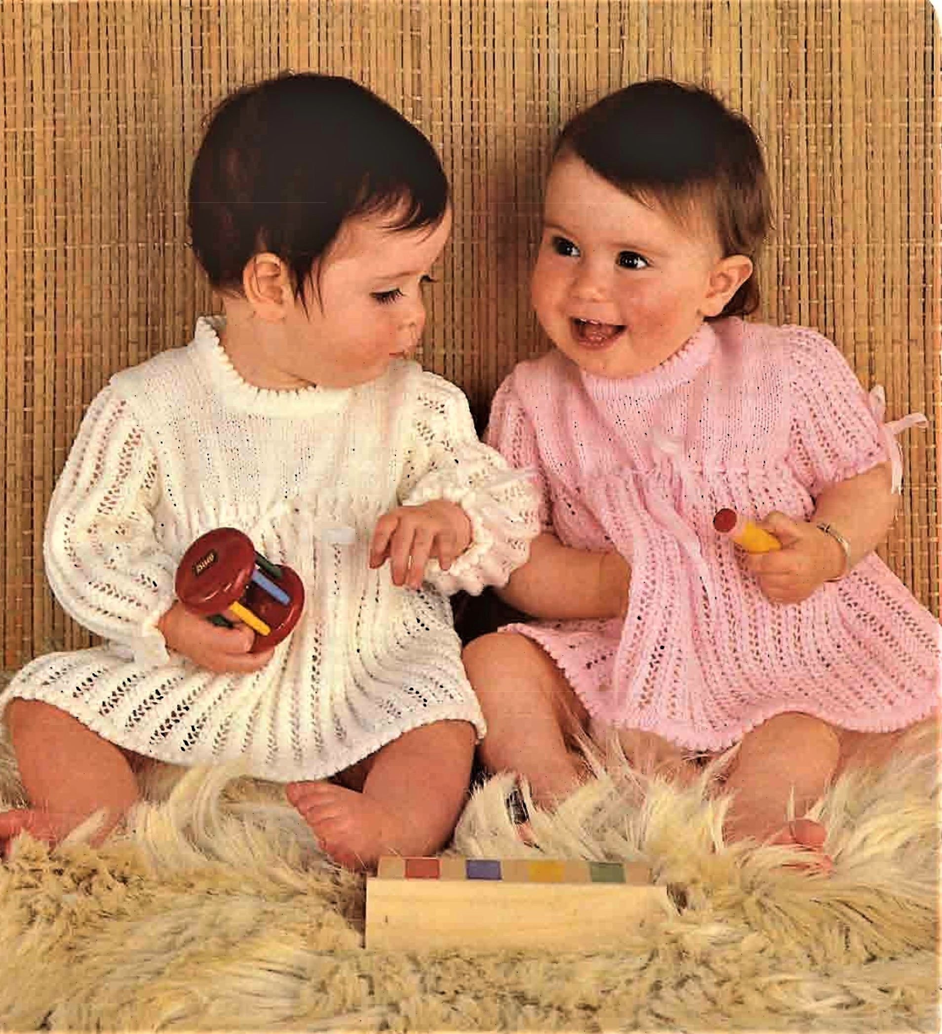 Nearly Free Baby Knitting Pattern Dress Long or Short Etsy