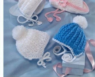 Baby Hats Crochet Pattern, Premature to 2 Years, Double Knitting and ...