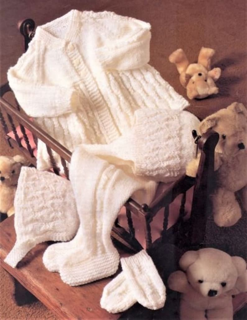 Nearly Free Baby Knitting Pattern Complete Set 16 to 18 Inch Etsy