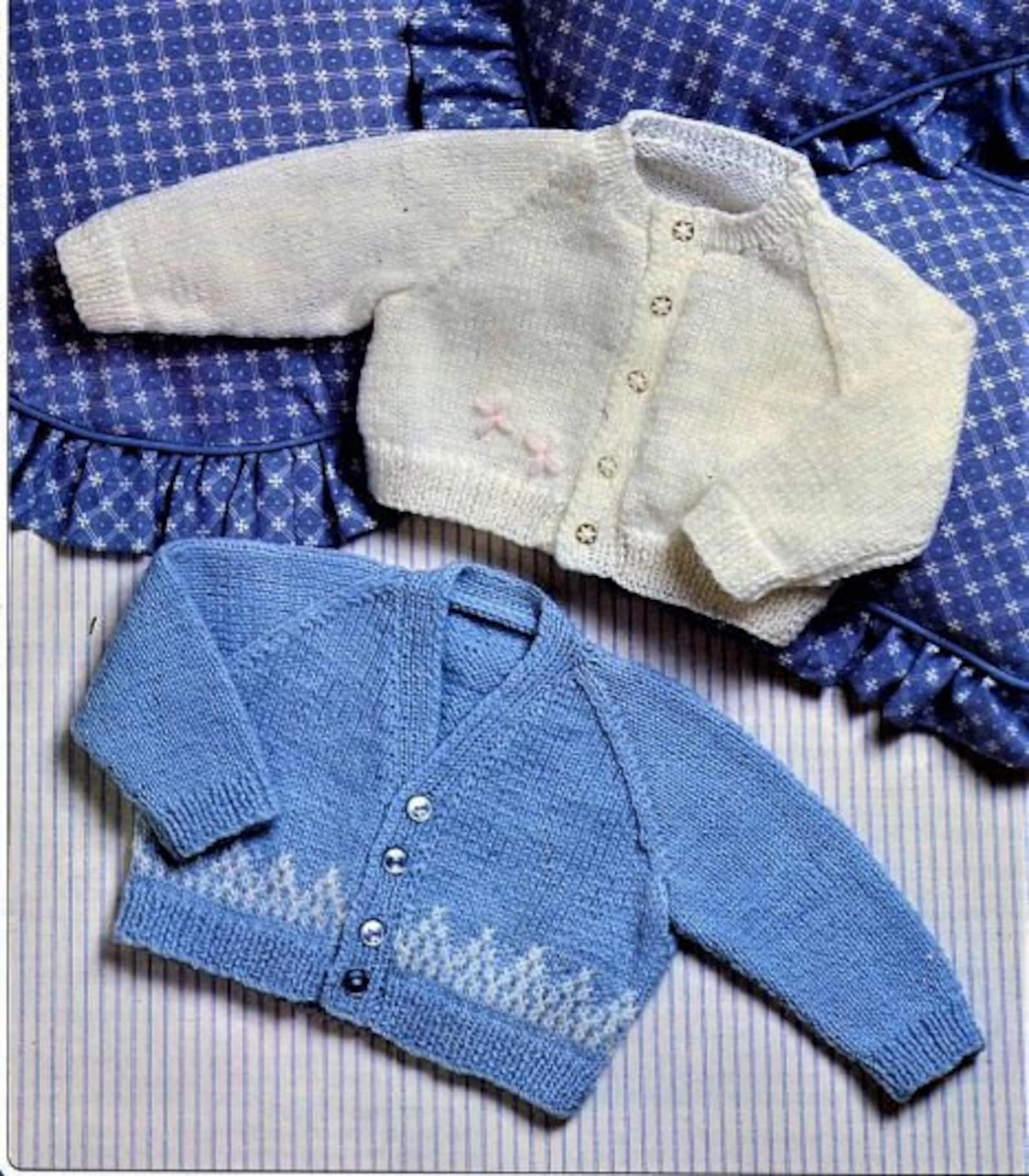 Nearly Free Baby Cardigans in 4 Ply Knitting Pattern Instant Etsy