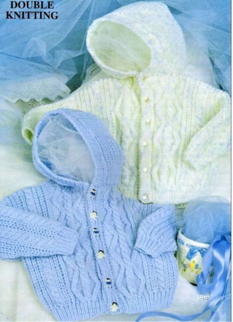 Nearly Free Baby Hooded Jacket Knitting Pattern Size 18 to 24 Etsy