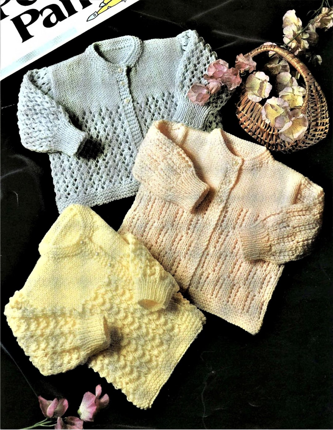 Nearly Free Baby Knitting Pattern Jacket 3 Styles Size 18 Etsy