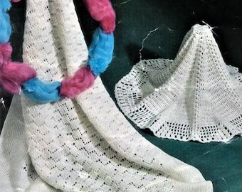Modèles de châle pour bébé au tricot et au crochet, téléchargement immédiat au format pdf, fil à tricoter double, bébés châles au tricot et au crochet, bébé