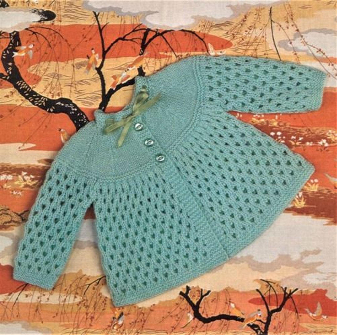 Nearly Free Baby Knitting Pattern, Matinee Coat, Instant Download Pdf