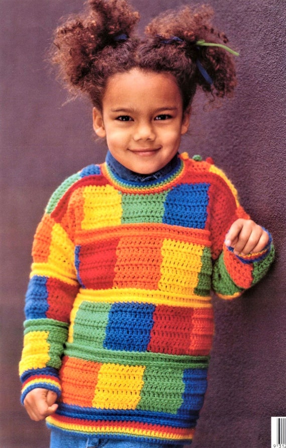 Modello per maglia e uncinetto per neonati e bambini, maglione