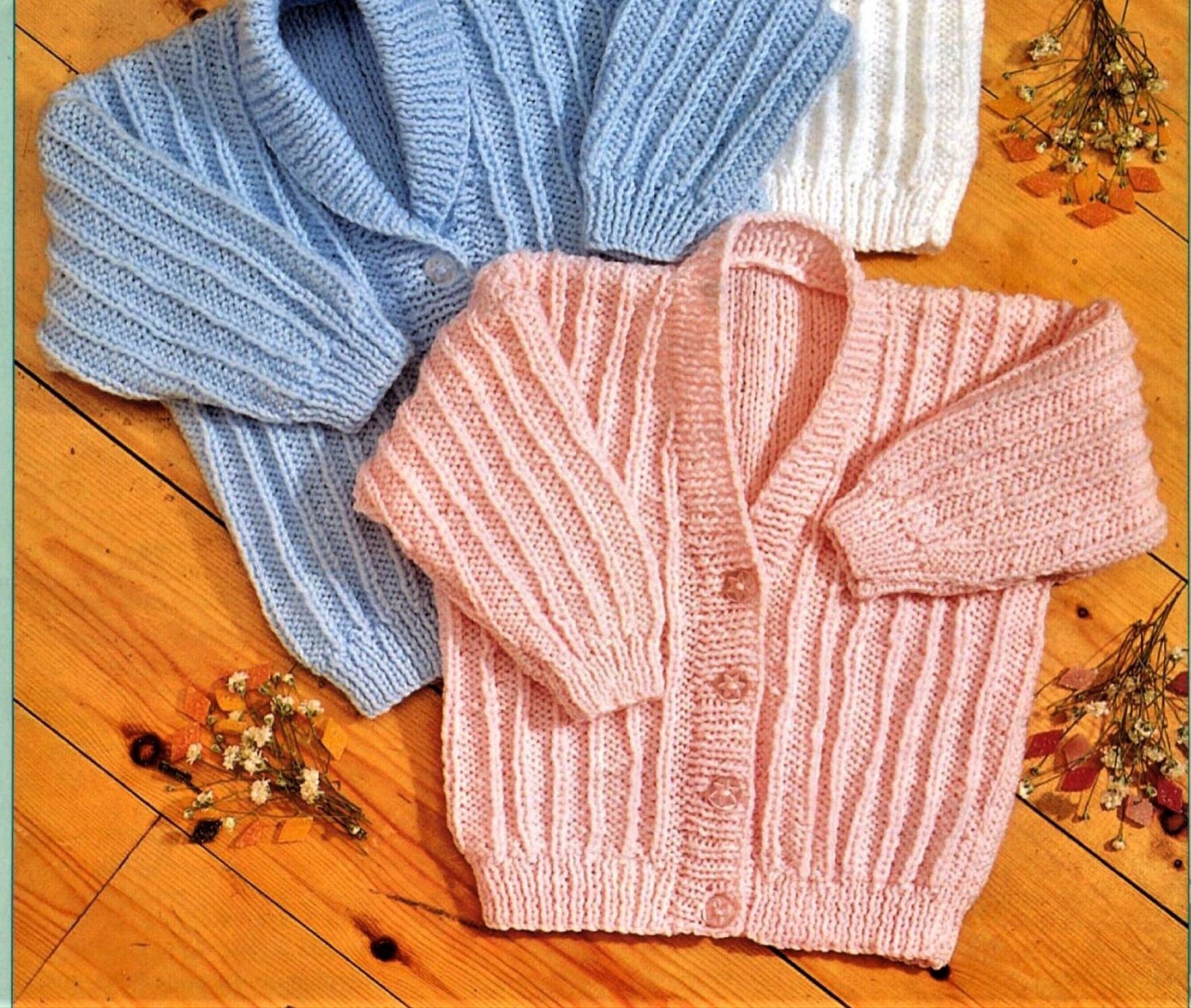 Nearly Free Baby Knitting Pattern Jumper and Cardigan Size Etsy
