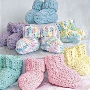 Baby Bibs and Bootees Crochet Pattern, Instant Download PDF, Cotton Baby Yarn, Baby Shoes, Slippers, Babies Crochet Pattern image 2