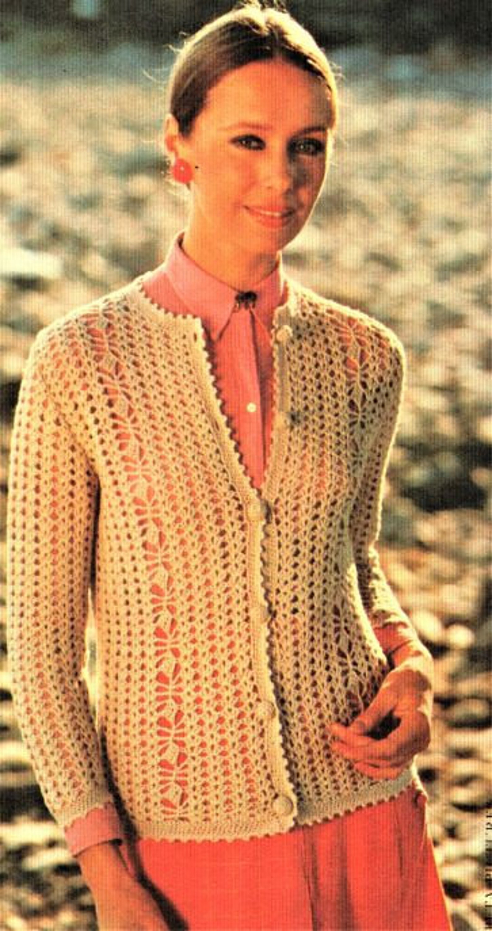 Womens Crochet Cardigan Pattern, Instant Download Pdf, Size 33 to 39