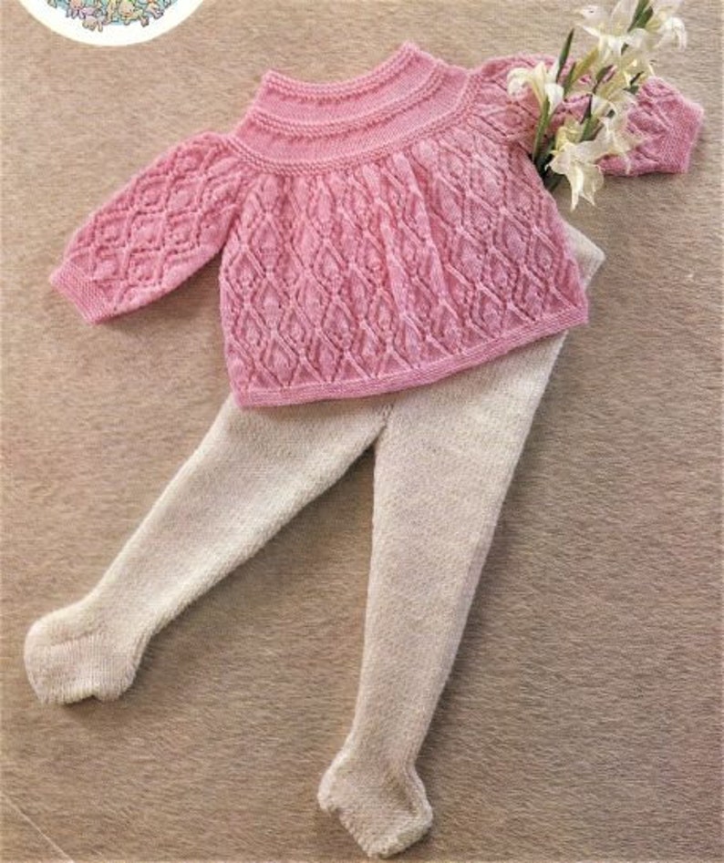Nearly Free Baby Angel Top And Tights Knitting Pattern Instant Download Pdf Vintage Baby Chest 18 To 20 Inch In 4 Ply Babies Knitting