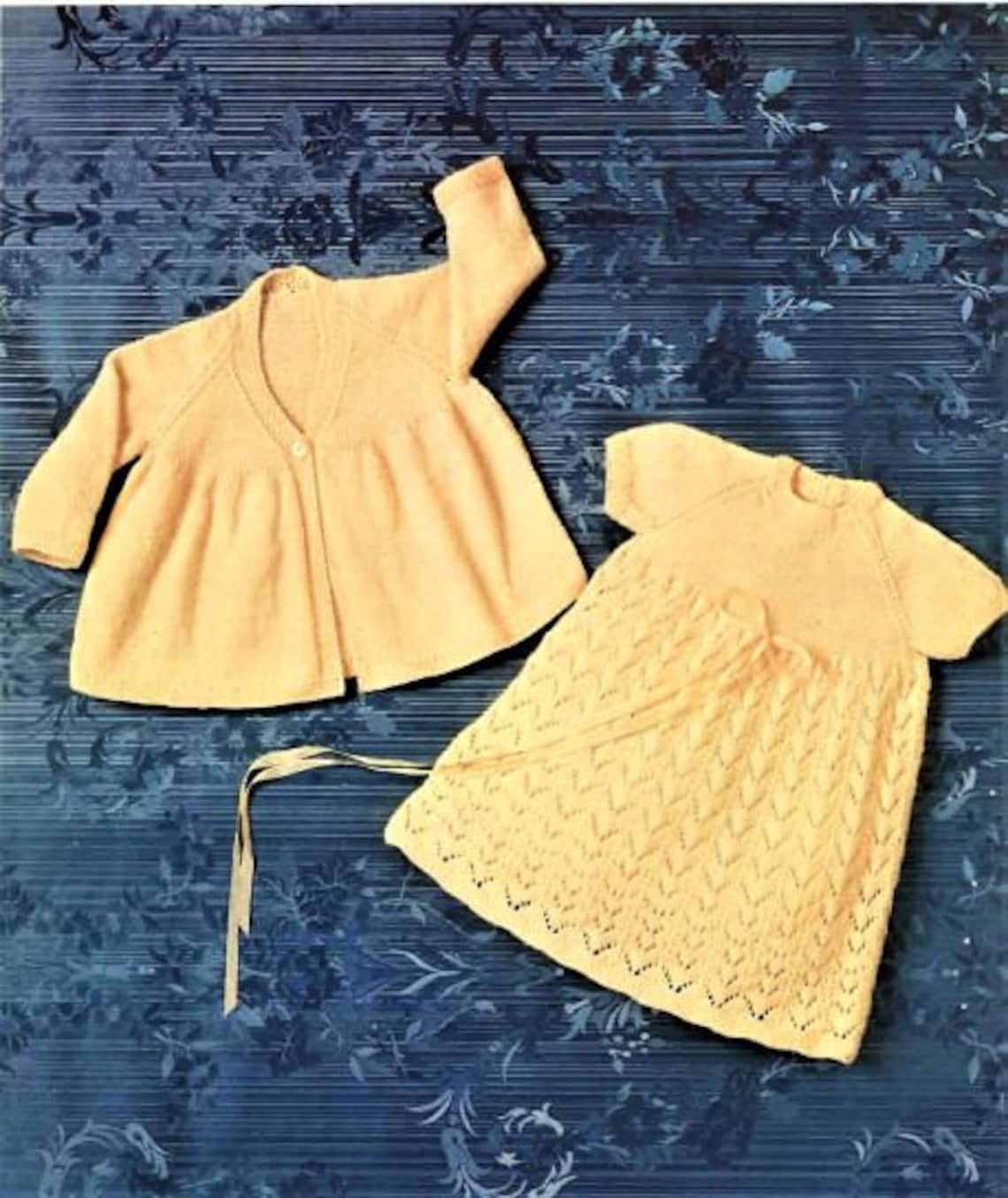 vintage-baby-dress-and-coat-knitting-pattern-instant-download-etsy