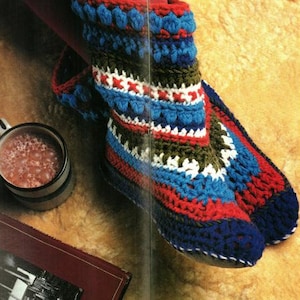 Ladies Slipper Crochet Pattern, Instant Download PDF, Average Size Foot, Double Knitting Yarn or Wool